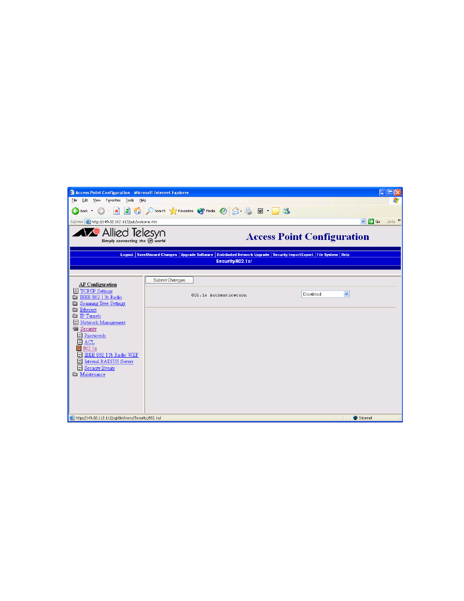 Configuring the access point as an authenticator | Allied Telesis AT-WL2411 User Manual | Page 156 / 236