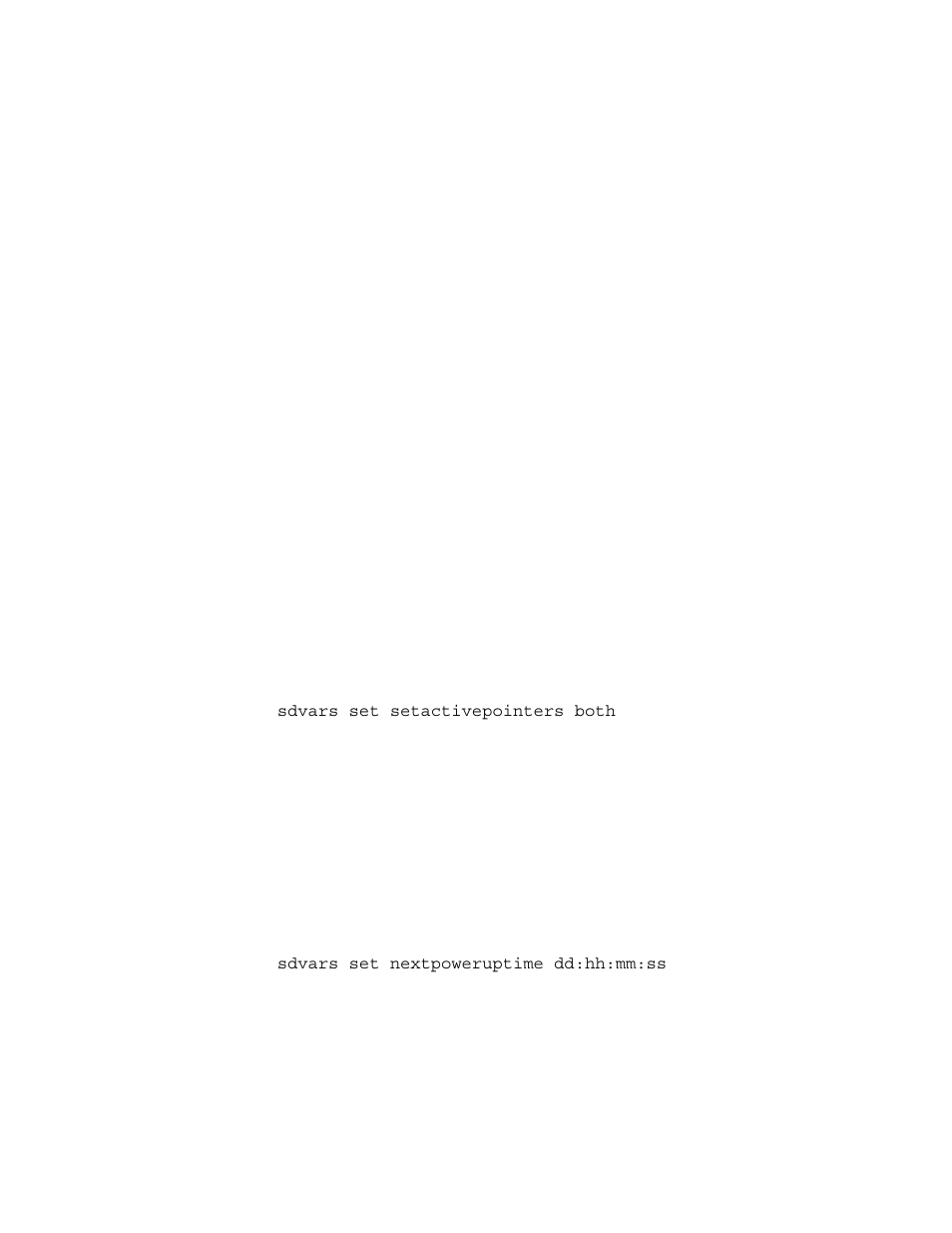 Sdvars set setactivepointer s, Sdvars set nextpowerupti me | Allied Telesis AT-WL2411 User Manual | Page 202 / 236