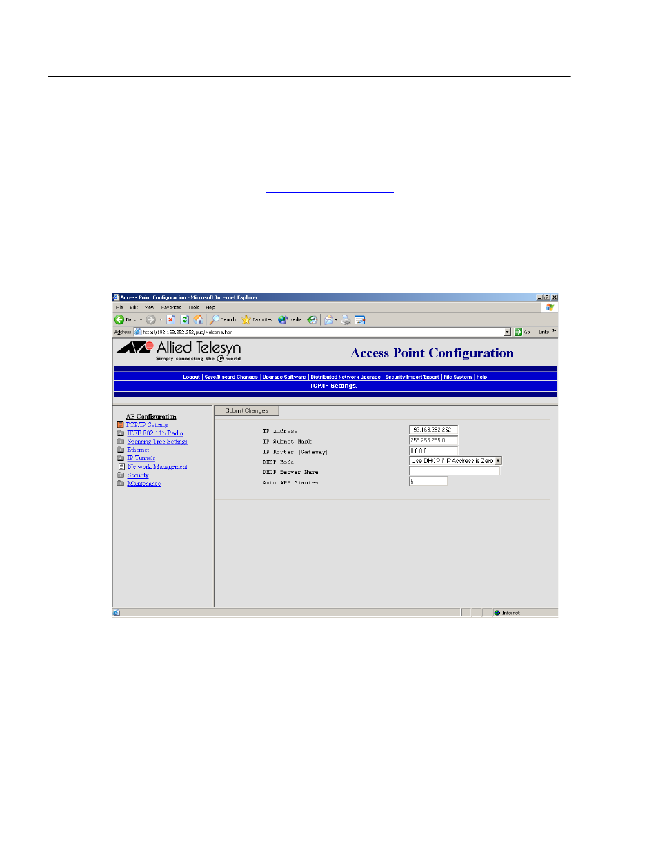 Configuring the tcp/ip settings | Allied Telesis AT-WL2411 User Manual | Page 52 / 236