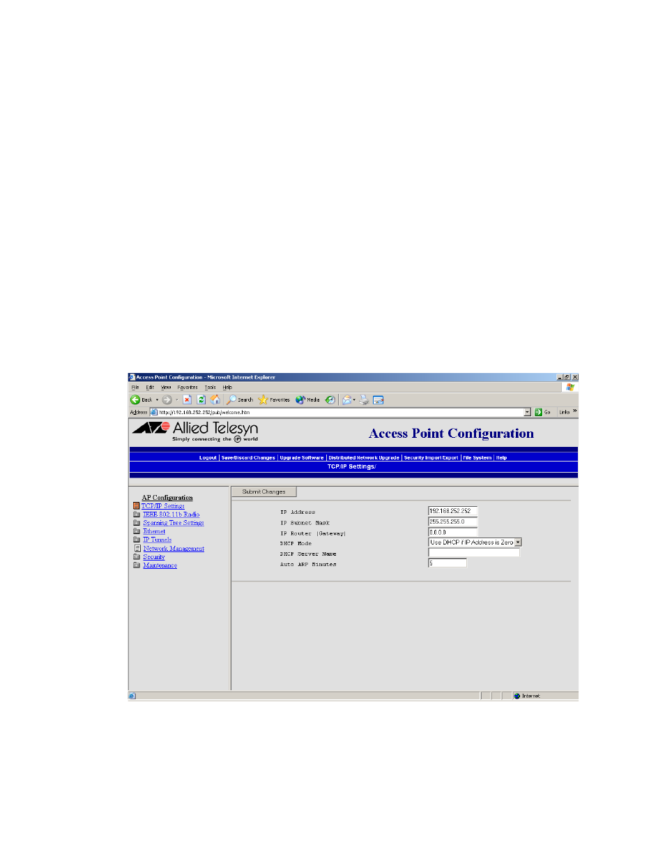 Configuring the access point to send arp requests | Allied Telesis AT-WL2411 User Manual | Page 61 / 236