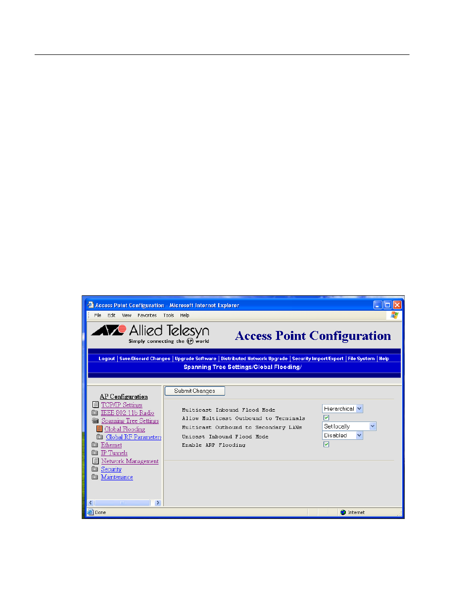 Configuring global parameters, Configuring global flooding | Allied Telesis AT-WL2411 User Manual | Page 86 / 236