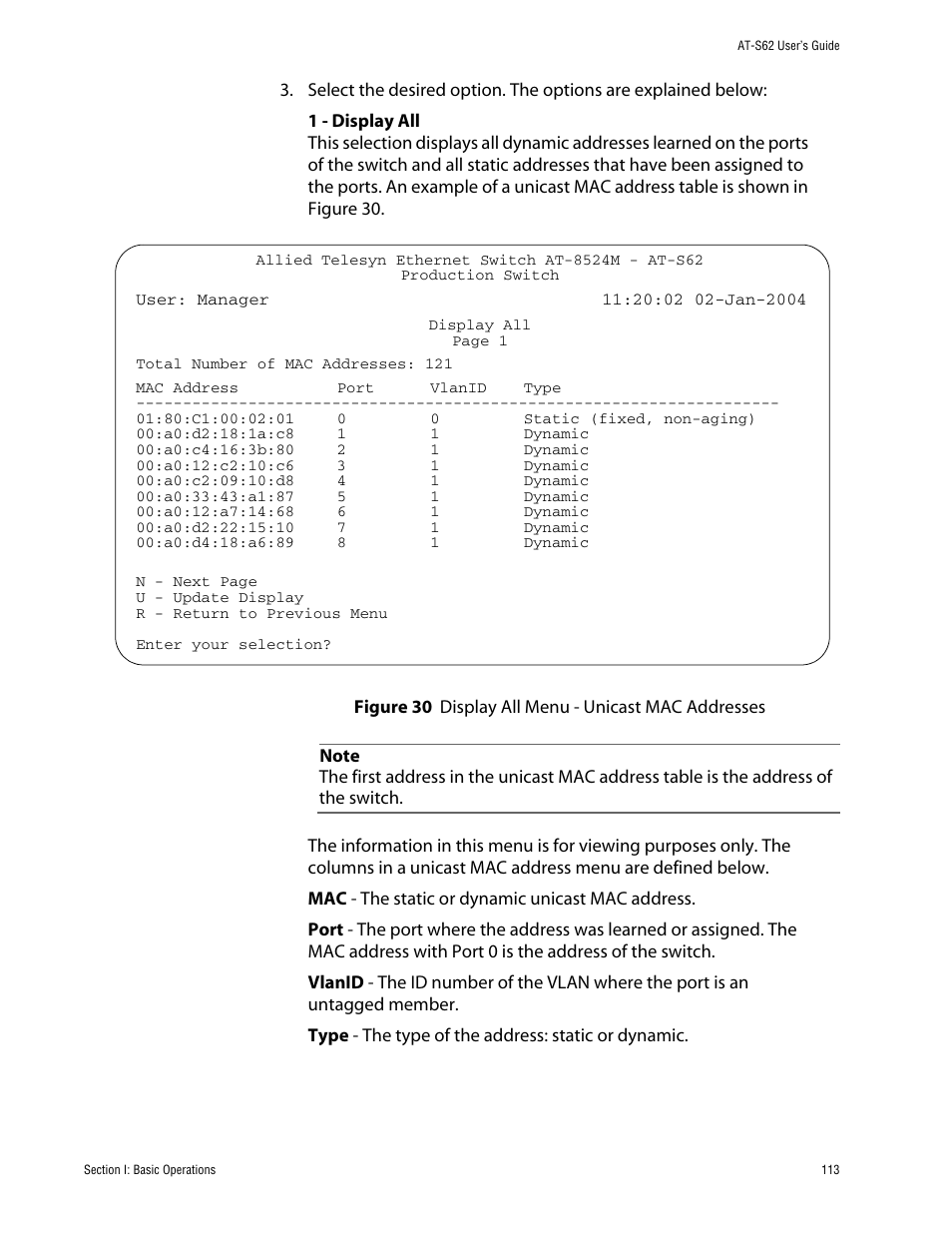 Allied Telesis AT-S62 User Manual | Page 113 / 862