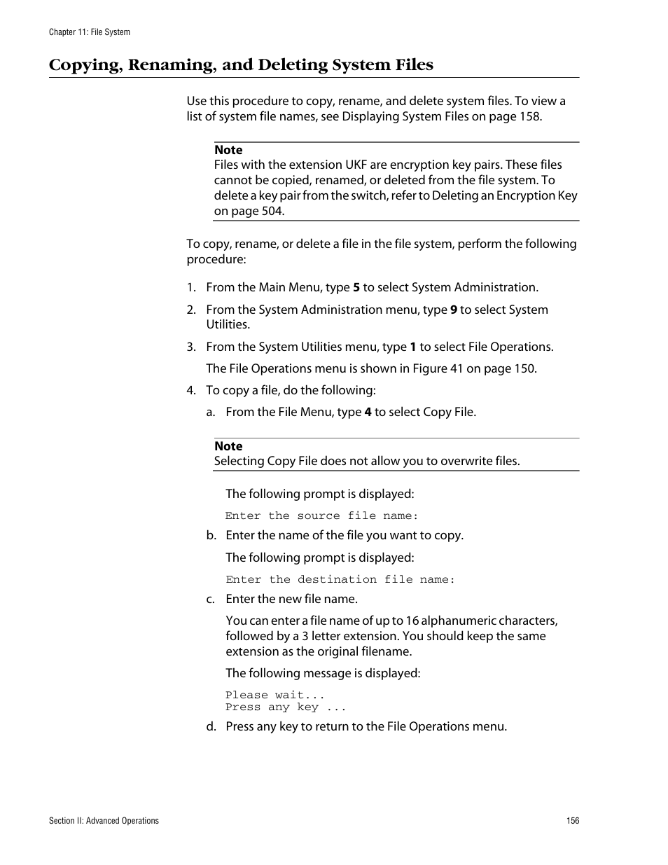 Copying, renaming, and deleting system files | Allied Telesis AT-S62 User Manual | Page 156 / 862