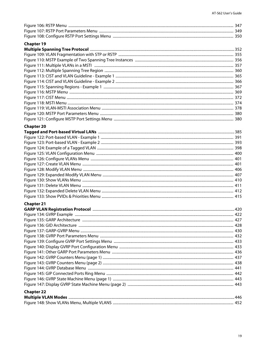 Allied Telesis AT-S62 User Manual | Page 19 / 862