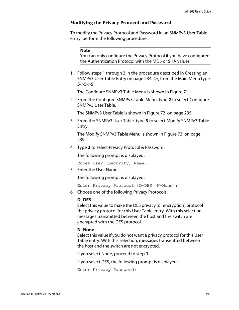 Allied Telesis AT-S62 User Manual | Page 241 / 862