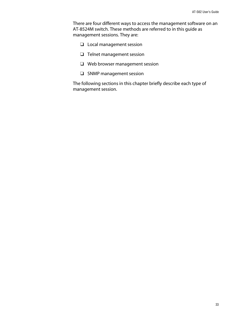 Allied Telesis AT-S62 User Manual | Page 33 / 862