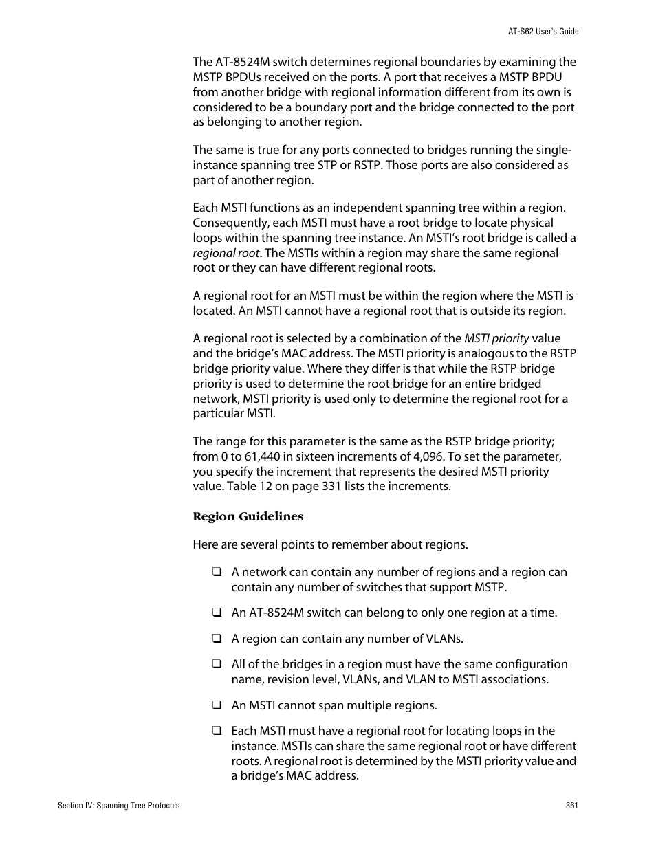 Allied Telesis AT-S62 User Manual | Page 361 / 862