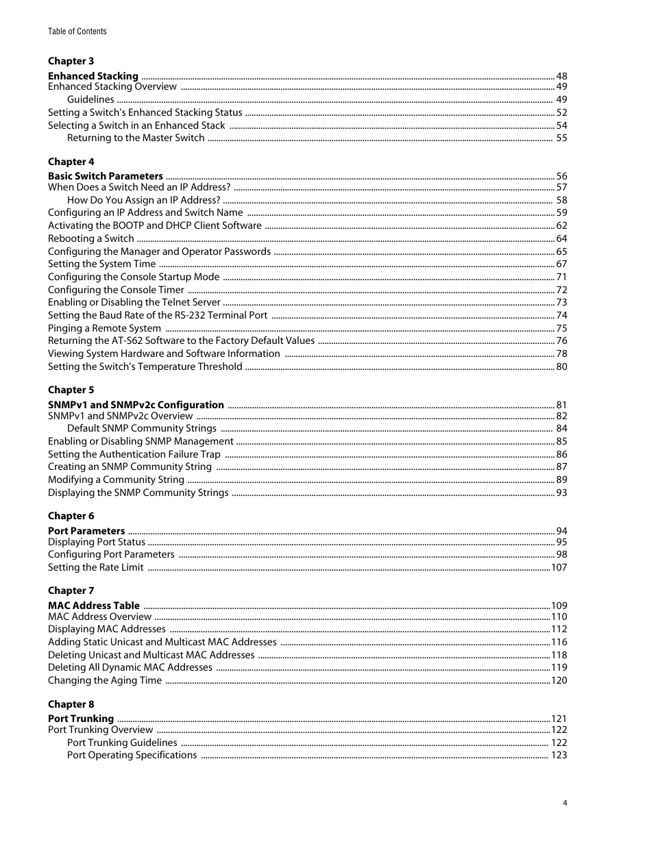 Allied Telesis AT-S62 User Manual | Page 4 / 862