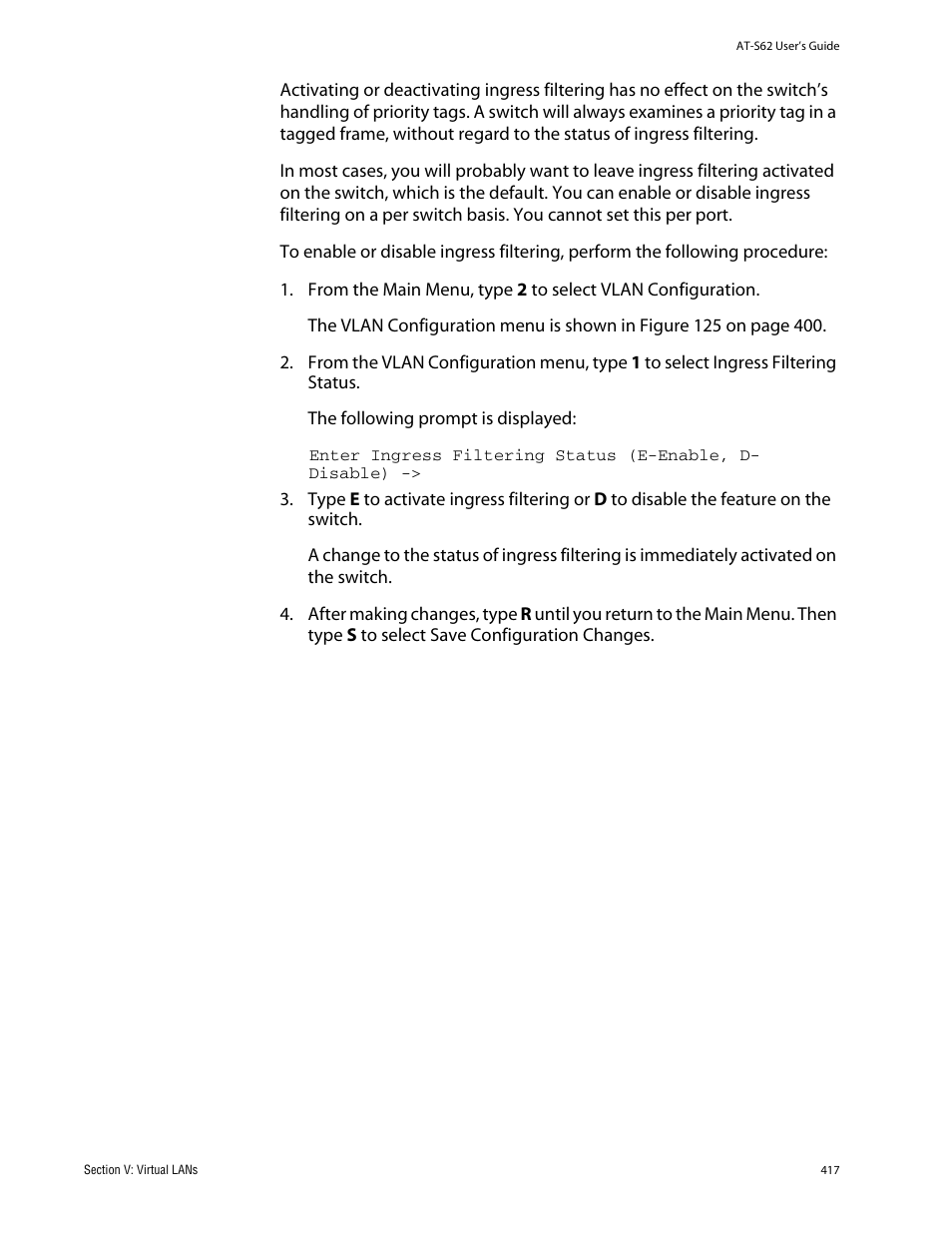 Allied Telesis AT-S62 User Manual | Page 417 / 862