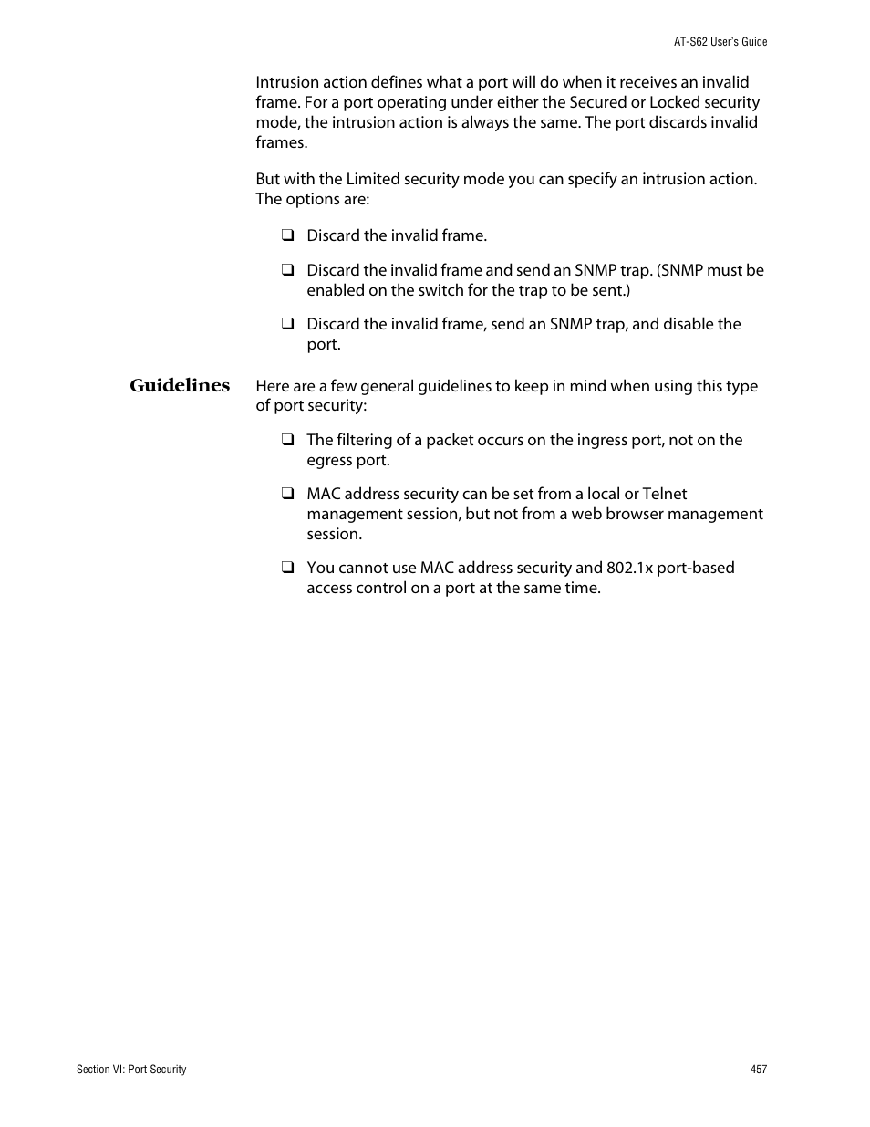 Guidelines | Allied Telesis AT-S62 User Manual | Page 457 / 862