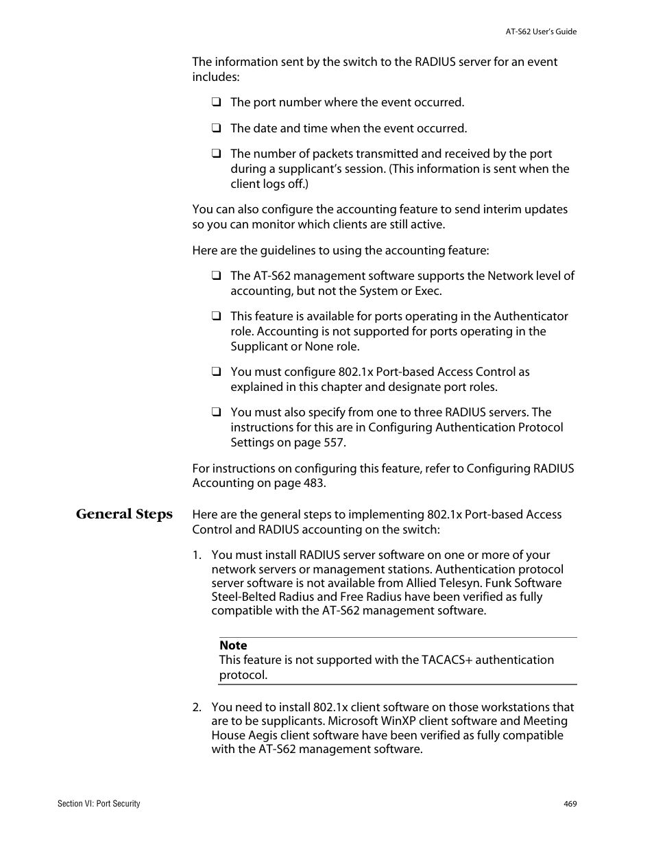 General steps | Allied Telesis AT-S62 User Manual | Page 469 / 862