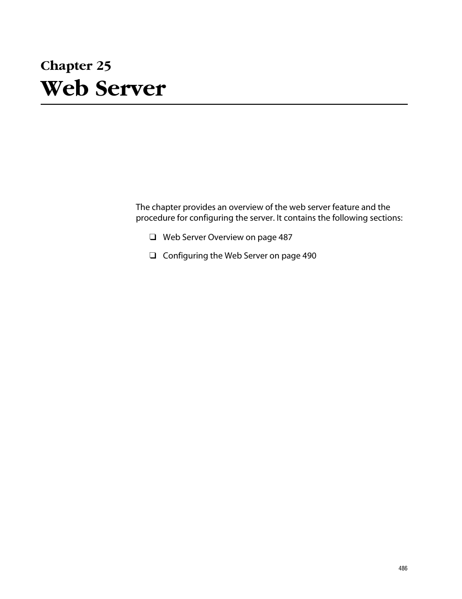 Chapter 25, Web server, Chapter 25 web server | Allied Telesis AT-S62 User Manual | Page 486 / 862