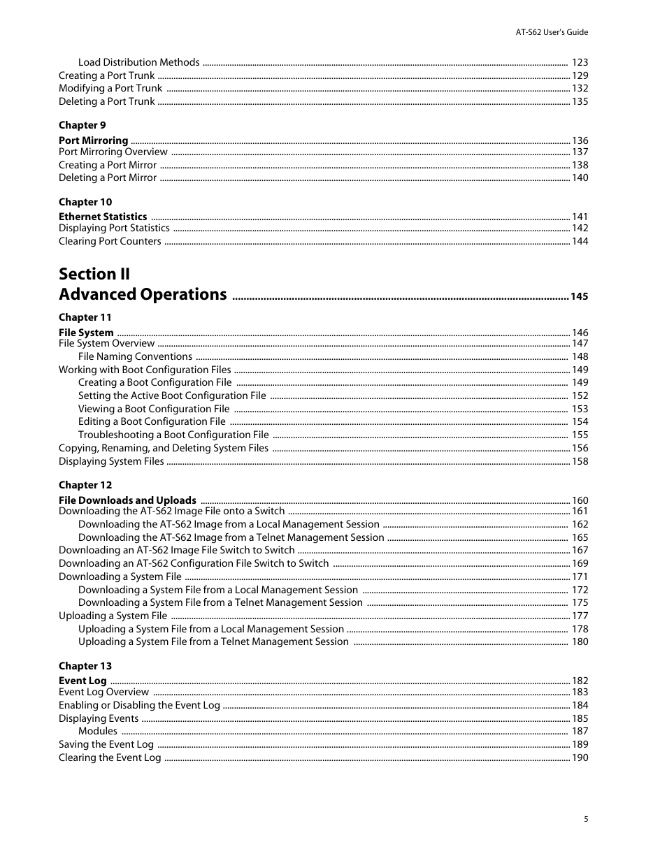 Allied Telesis AT-S62 User Manual | Page 5 / 862