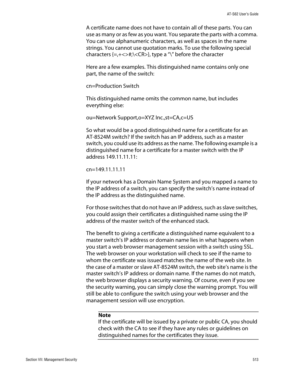 Allied Telesis AT-S62 User Manual | Page 513 / 862