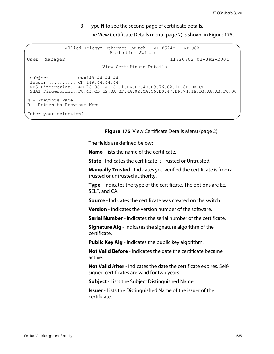 Allied Telesis AT-S62 User Manual | Page 535 / 862
