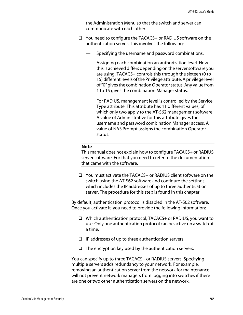 Allied Telesis AT-S62 User Manual | Page 555 / 862