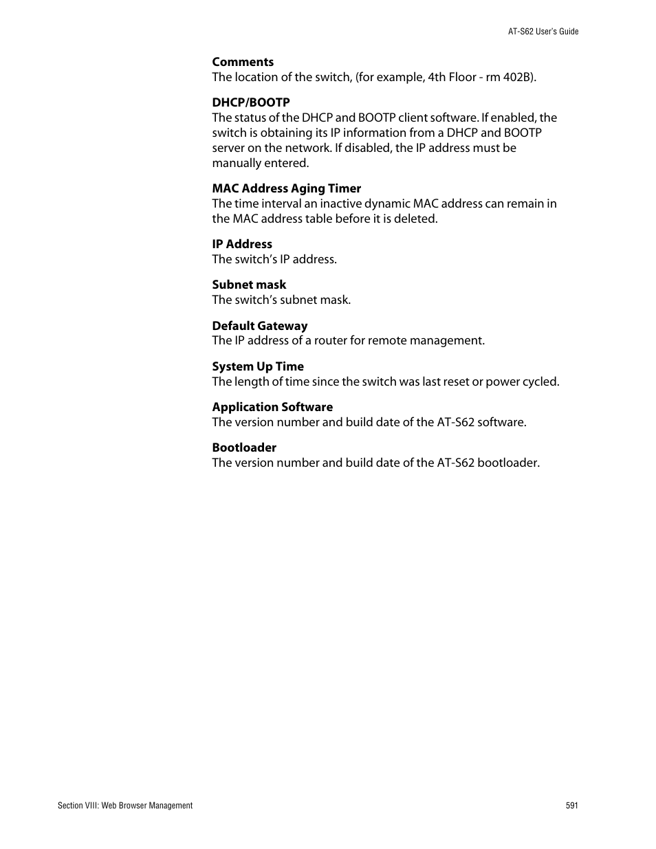 Allied Telesis AT-S62 User Manual | Page 591 / 862