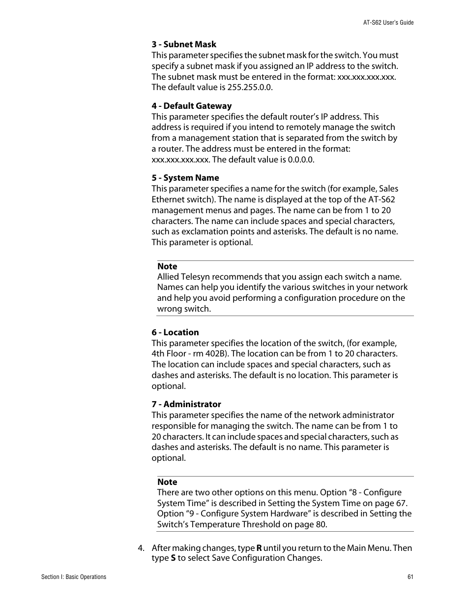 Allied Telesis AT-S62 User Manual | Page 61 / 862
