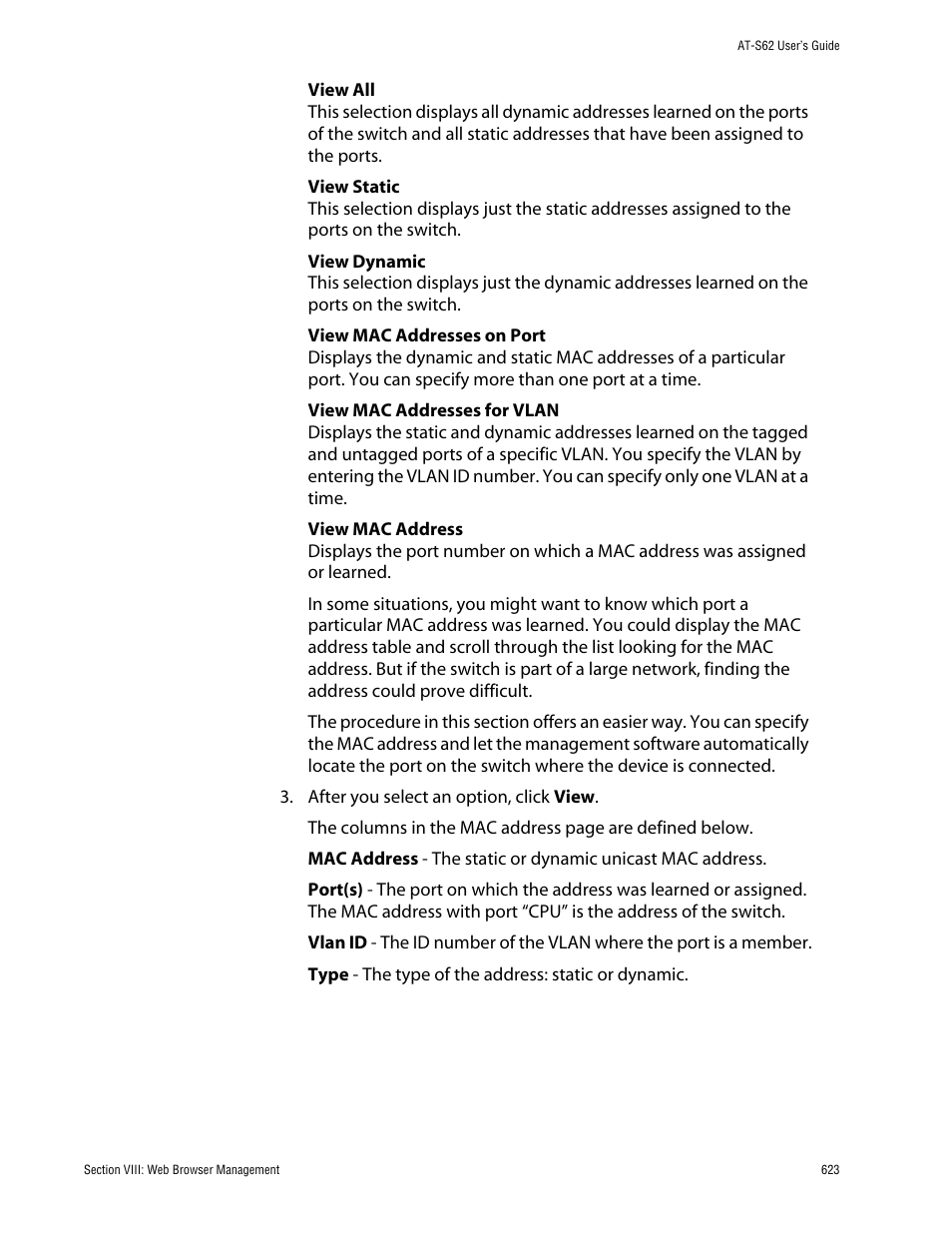 Allied Telesis AT-S62 User Manual | Page 623 / 862