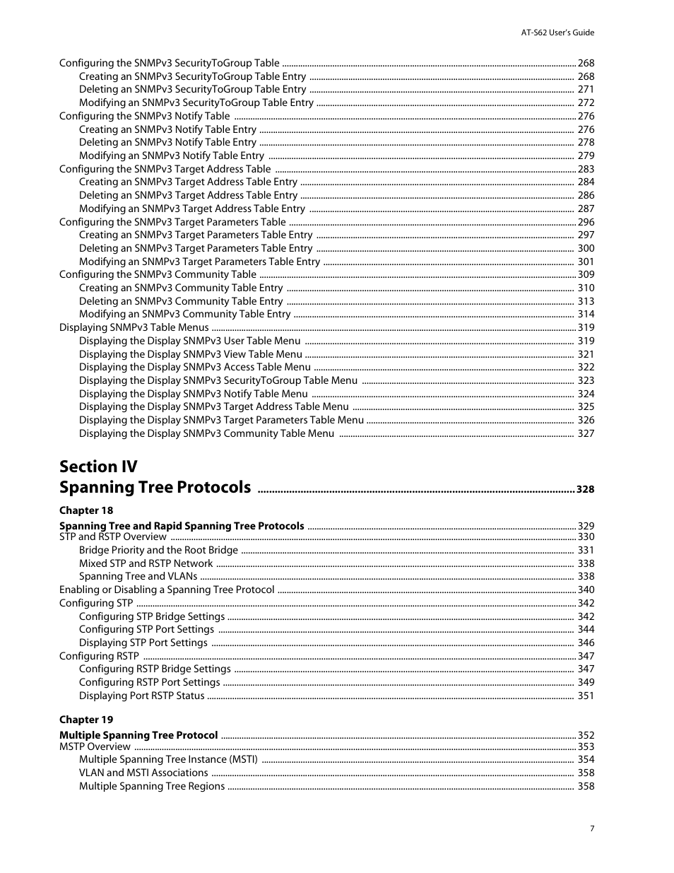 Allied Telesis AT-S62 User Manual | Page 7 / 862