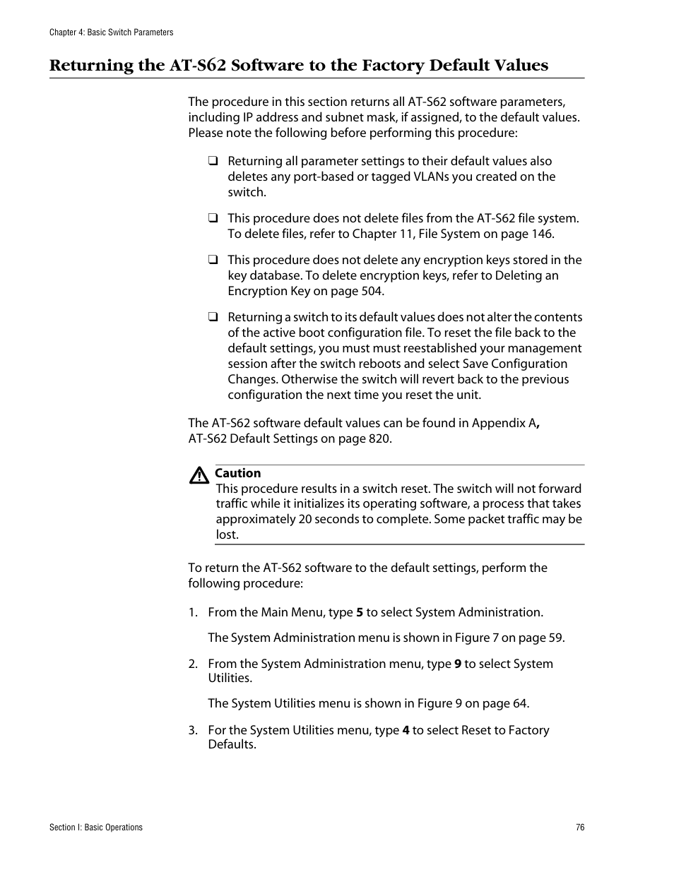 Allied Telesis AT-S62 User Manual | Page 76 / 862