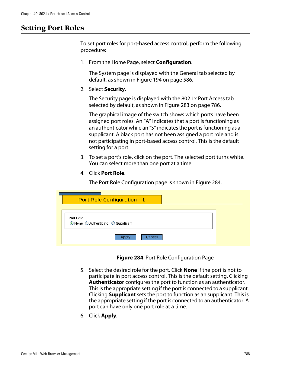 Setting port roles | Allied Telesis AT-S62 User Manual | Page 788 / 862