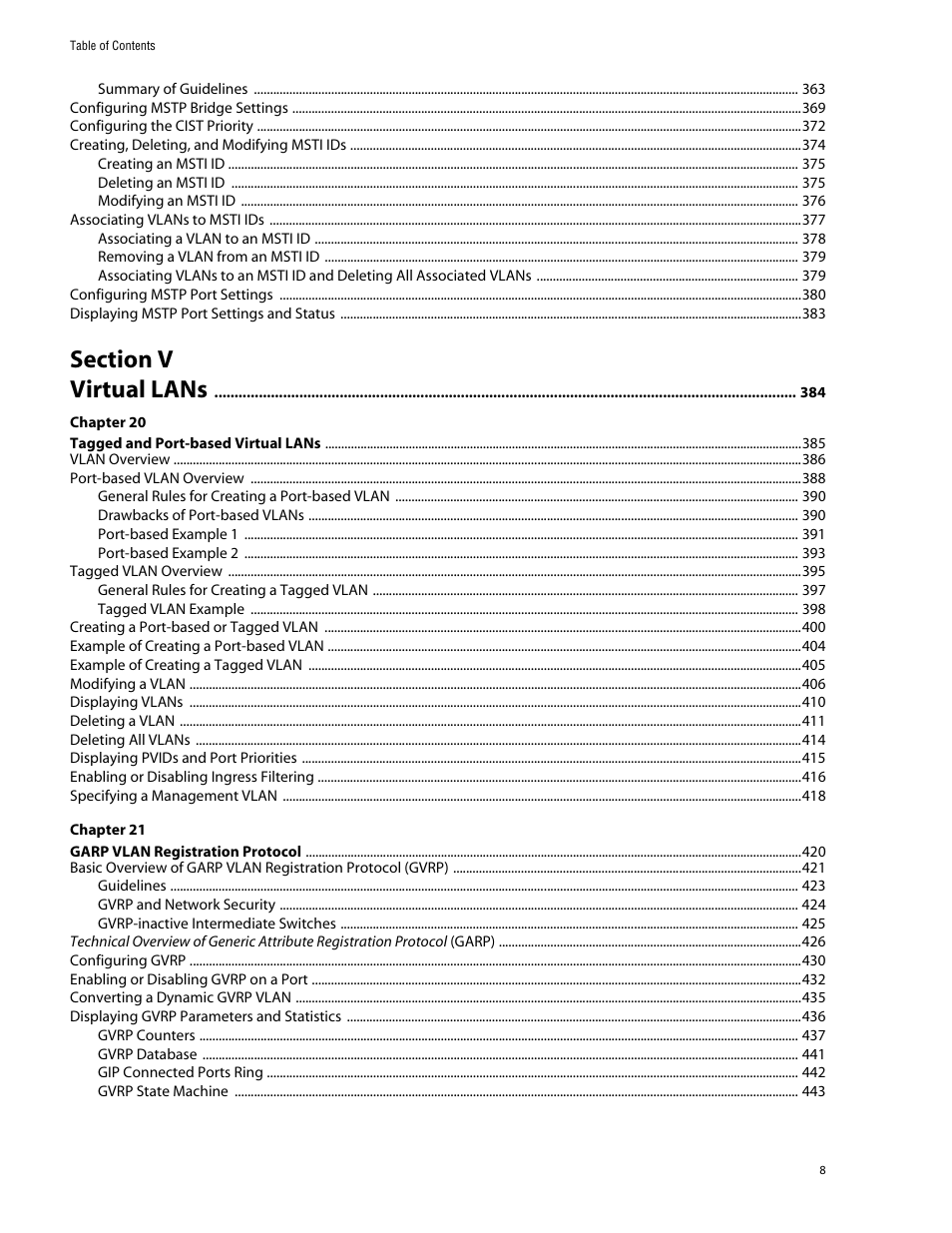 Allied Telesis AT-S62 User Manual | Page 8 / 862