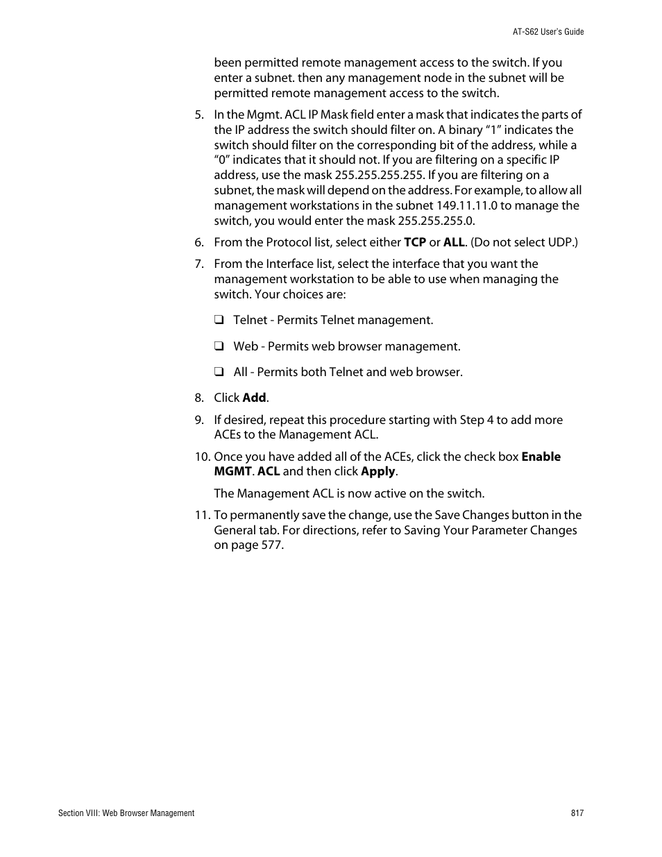Allied Telesis AT-S62 User Manual | Page 817 / 862