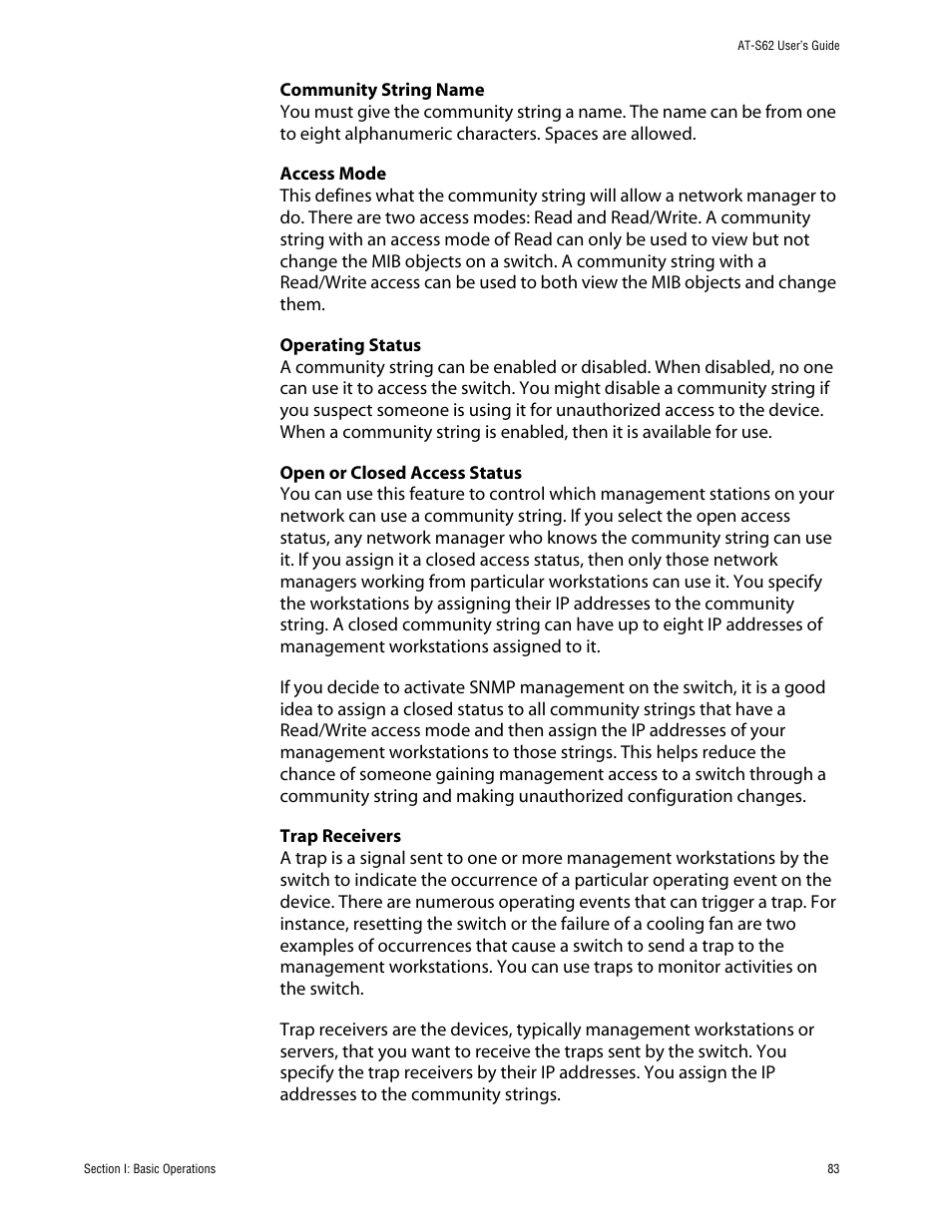 Allied Telesis AT-S62 User Manual | Page 83 / 862