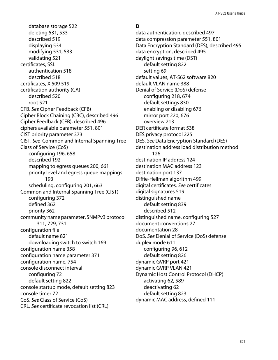 Allied Telesis AT-S62 User Manual | Page 851 / 862