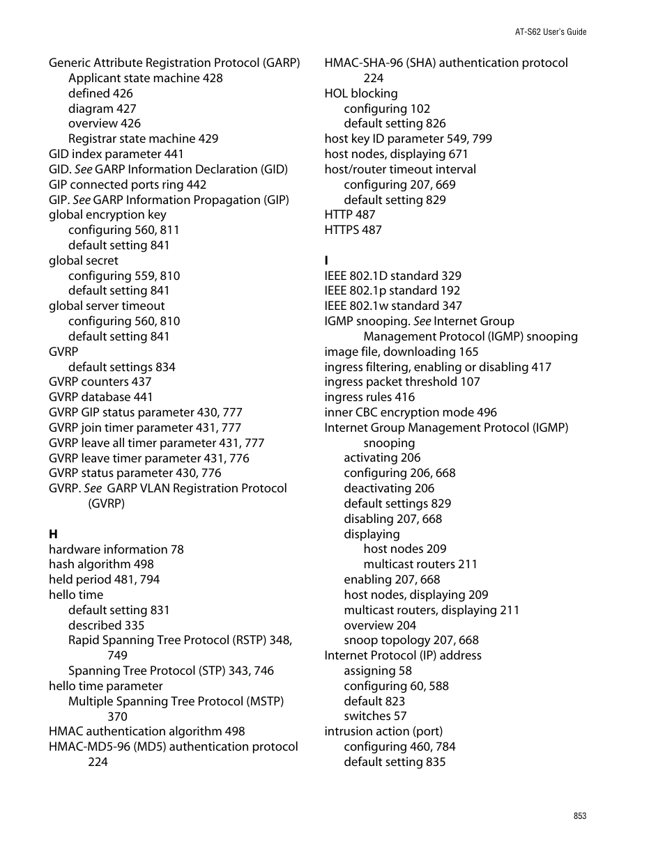 Allied Telesis AT-S62 User Manual | Page 853 / 862