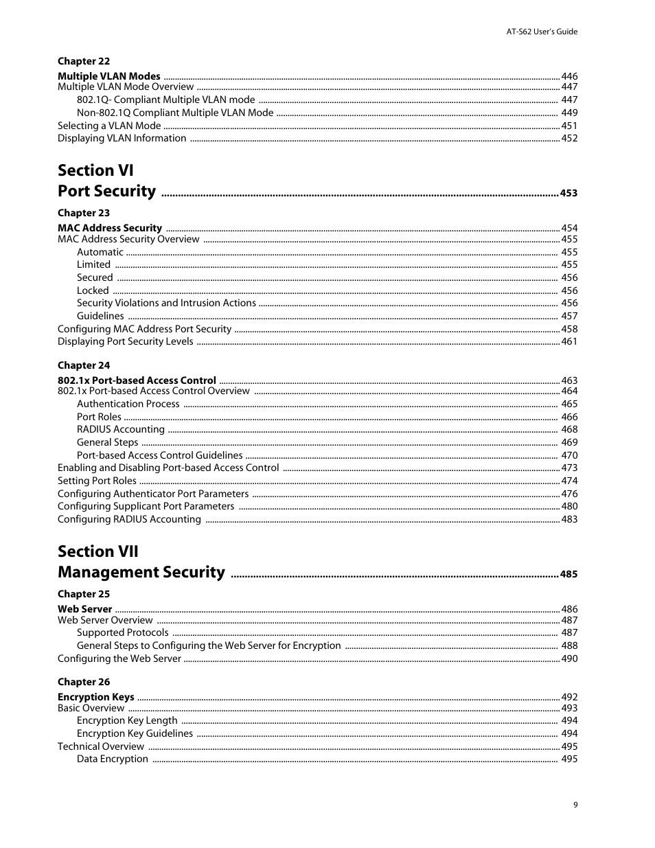 Allied Telesis AT-S62 User Manual | Page 9 / 862