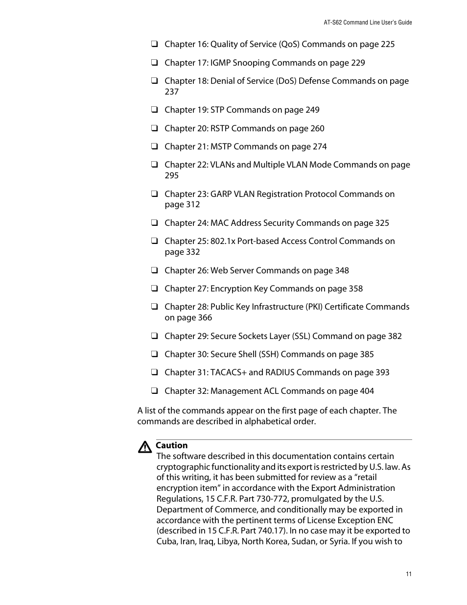 Allied Telesis AT-S62 User Manual | Page 11 / 420