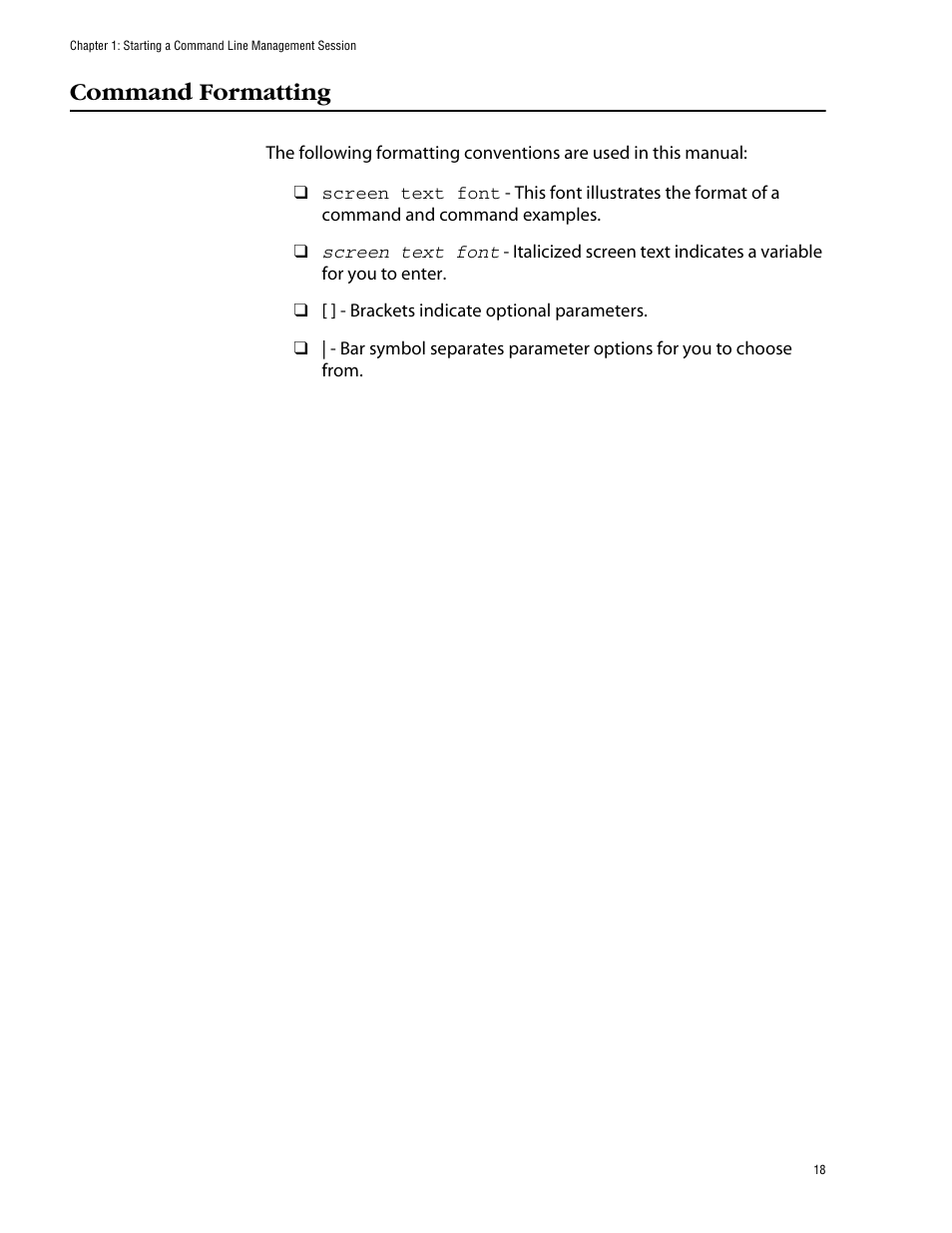 Command formatting | Allied Telesis AT-S62 User Manual | Page 18 / 420