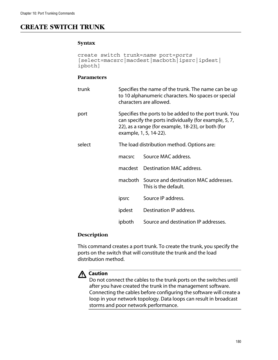 Create switch trunk | Allied Telesis AT-S62 User Manual | Page 180 / 420