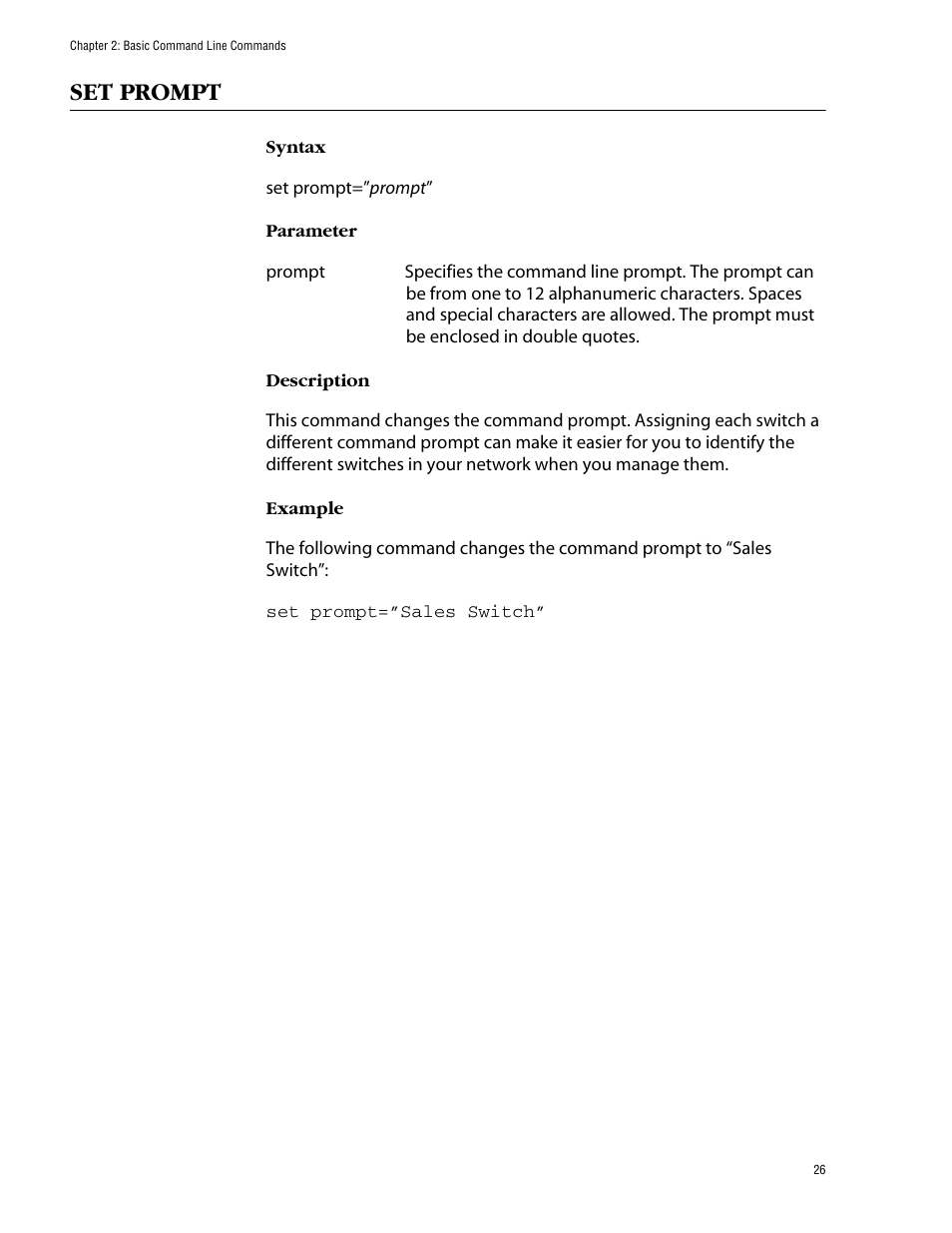 Set prompt | Allied Telesis AT-S62 User Manual | Page 26 / 420