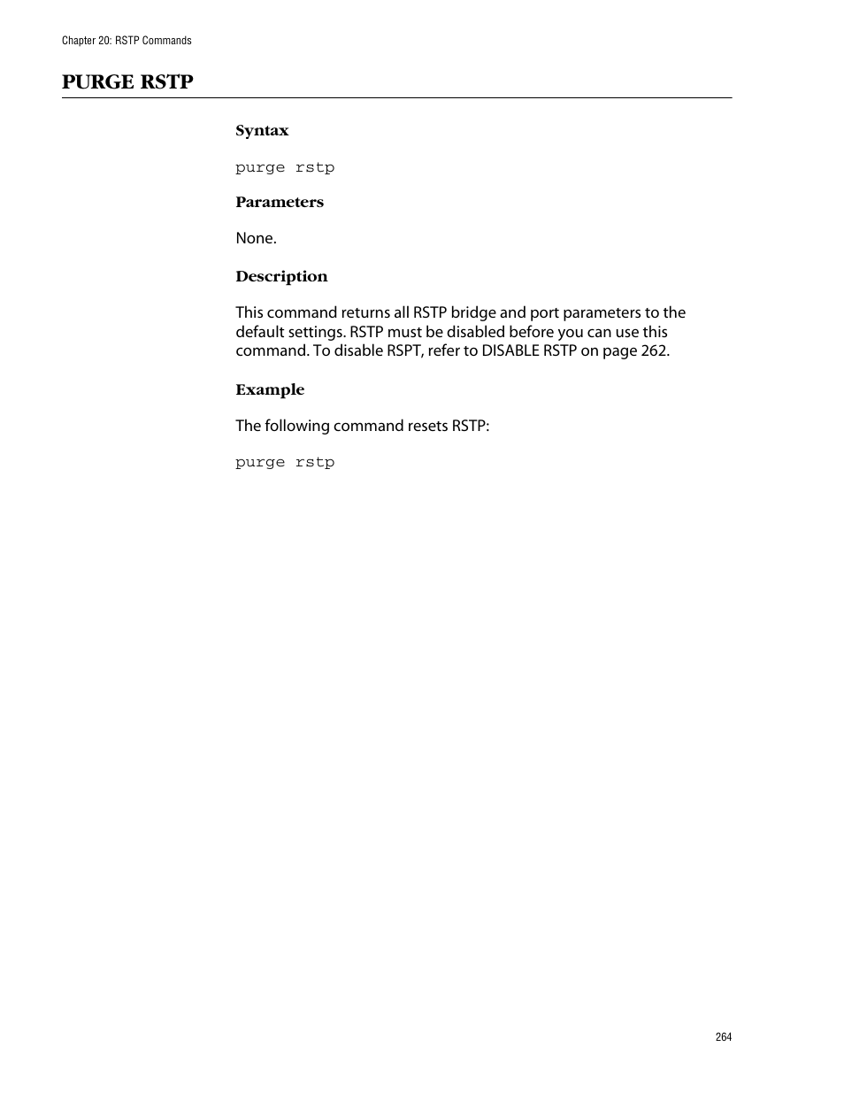 Purge rstp | Allied Telesis AT-S62 User Manual | Page 264 / 420