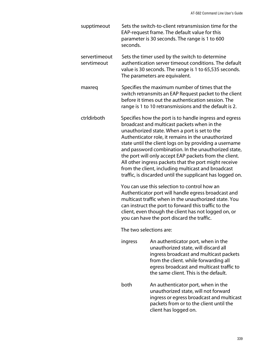 Allied Telesis AT-S62 User Manual | Page 339 / 420