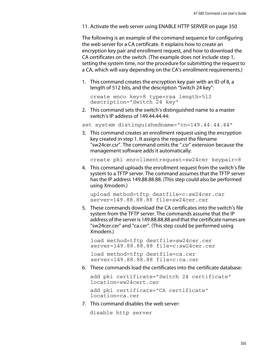 Allied Telesis AT-S62 User Manual | Page 355 / 420