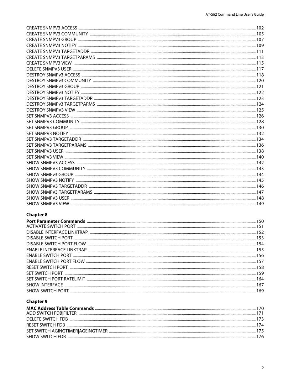 Allied Telesis AT-S62 User Manual | Page 5 / 420