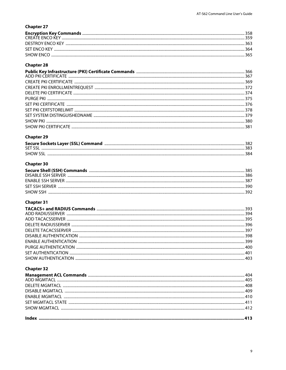 Allied Telesis AT-S62 User Manual | Page 9 / 420