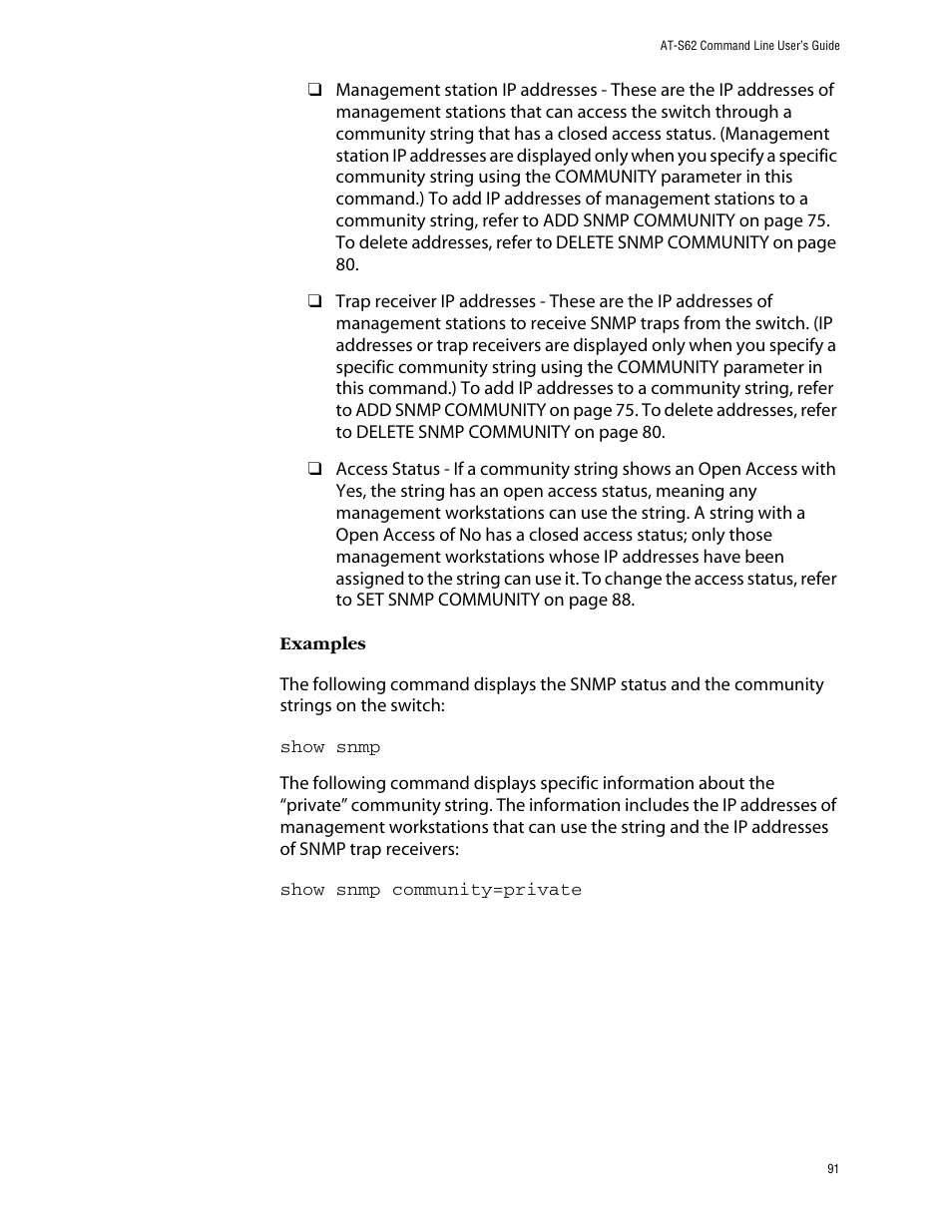 Allied Telesis AT-S62 User Manual | Page 91 / 420