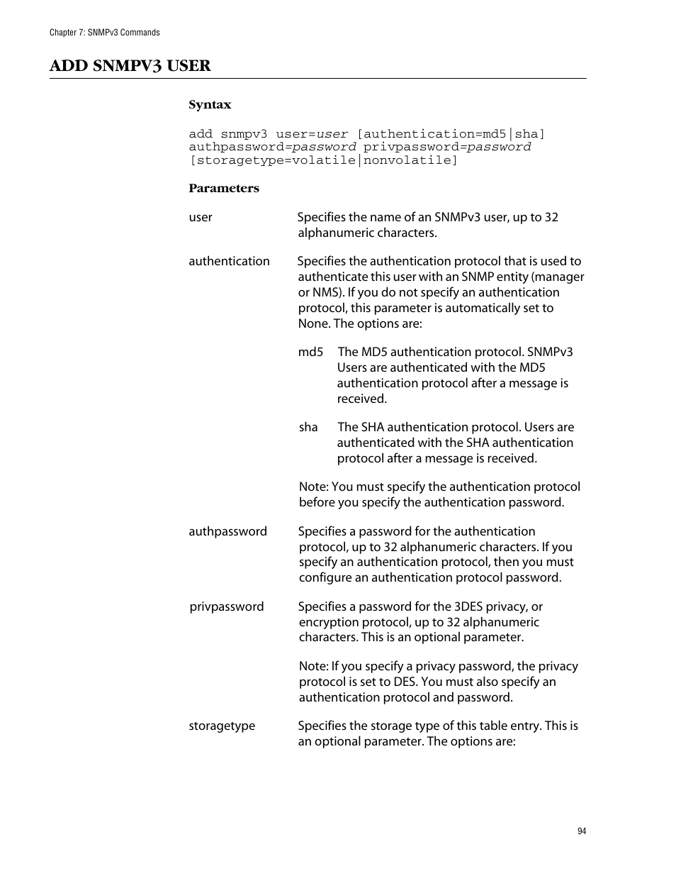 Add snmpv3 user | Allied Telesis AT-S62 User Manual | Page 94 / 420