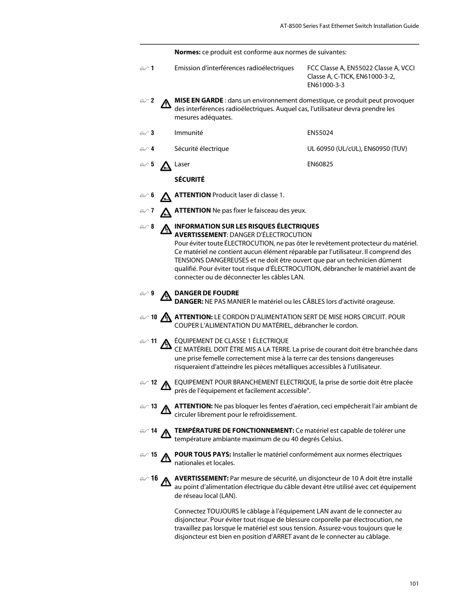 Allied Telesis AT-8550SP User Manual | Page 101 / 114