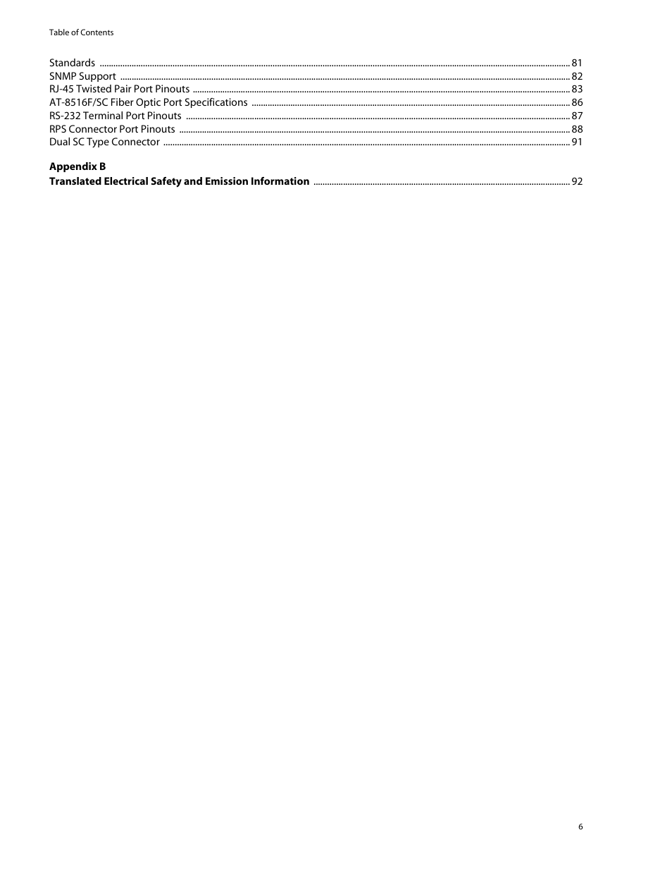Allied Telesis AT-8550SP User Manual | Page 6 / 114