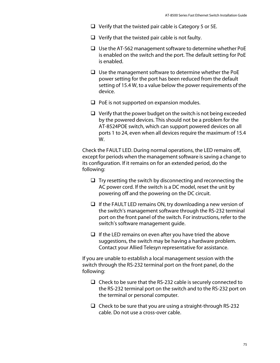 Allied Telesis AT-8550SP User Manual | Page 75 / 114