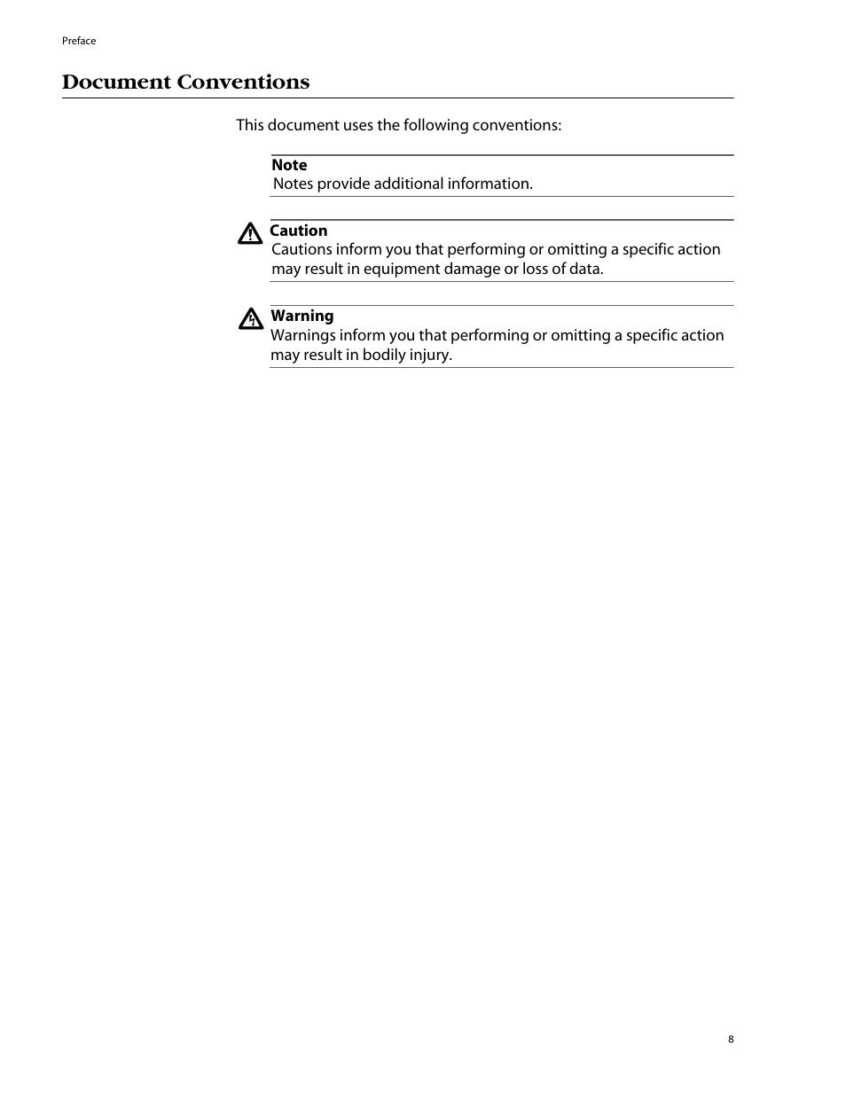 Document conventions | Allied Telesis AT-8550SP User Manual | Page 8 / 114