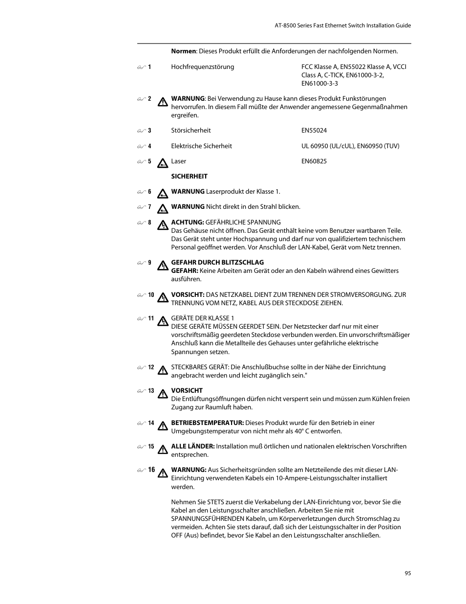 Allied Telesis AT-8550SP User Manual | Page 95 / 114