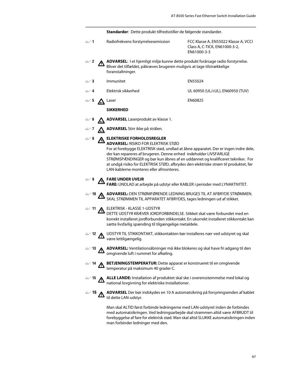 Allied Telesis AT-8550SP User Manual | Page 97 / 114