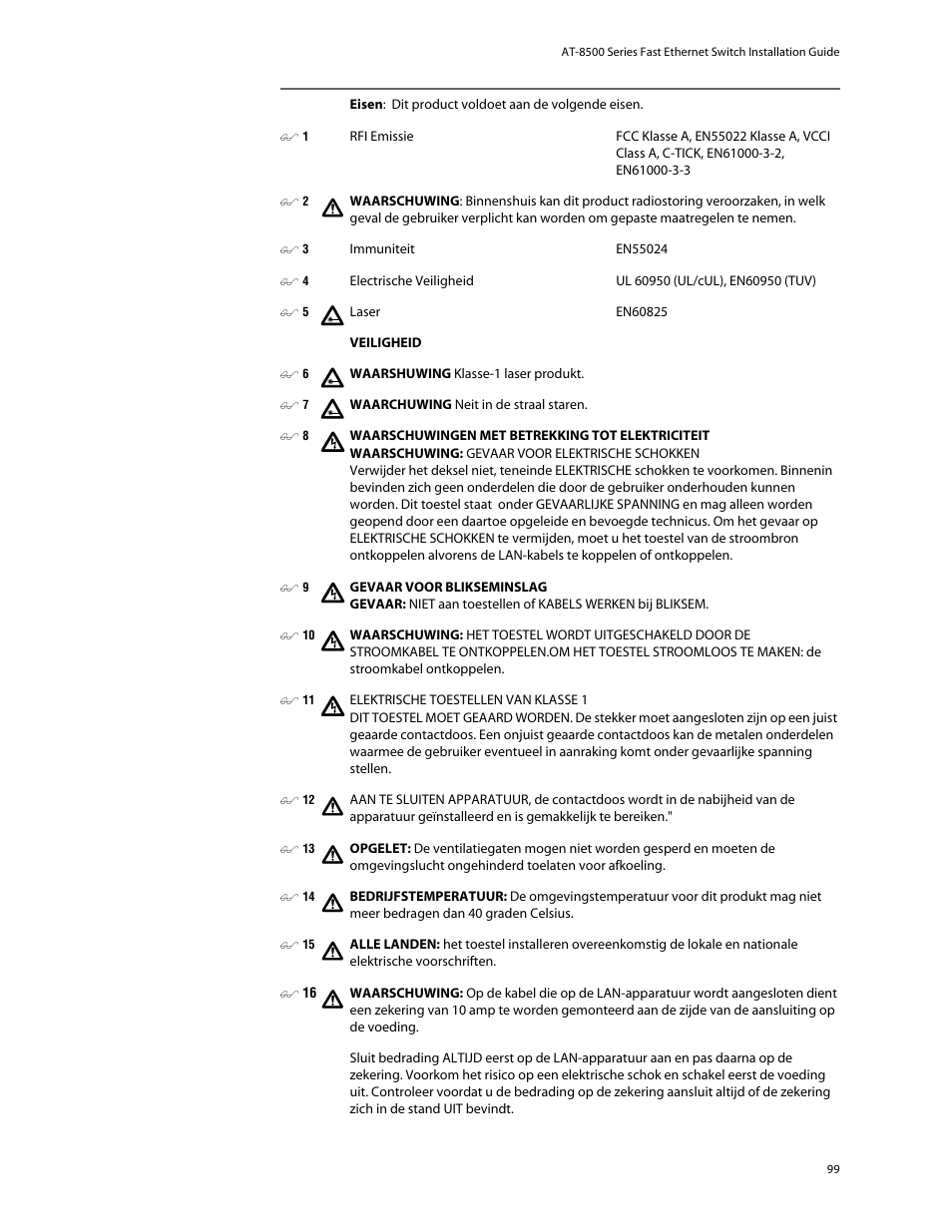 Allied Telesis AT-8550SP User Manual | Page 99 / 114